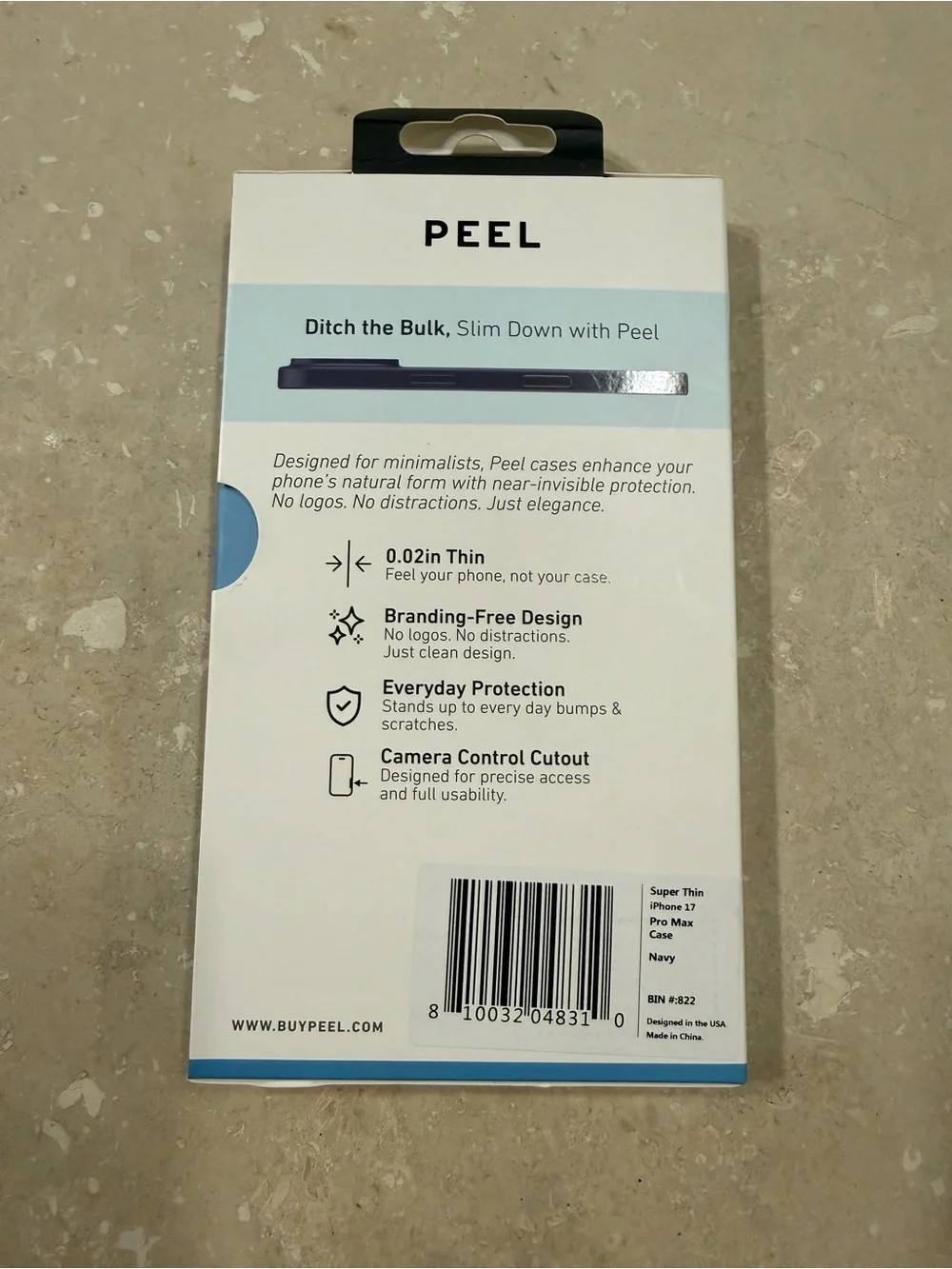 PEEL: Super Thin Navy Blue Case for iPhone 17 Pro Max